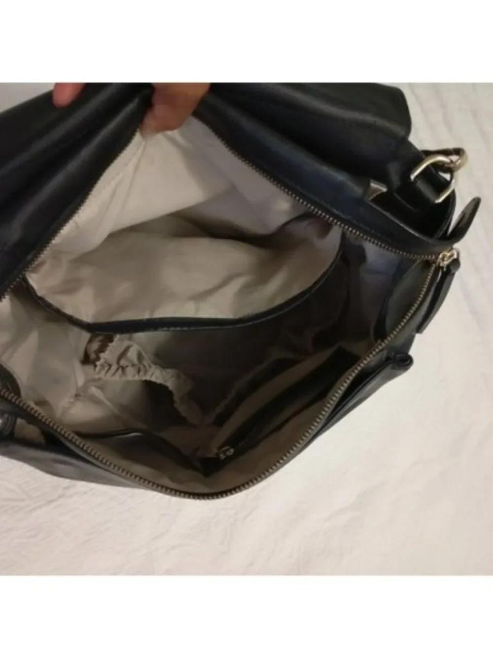 Mina Baie Kinney Vegan Leather Diaper Bag Black Backpack